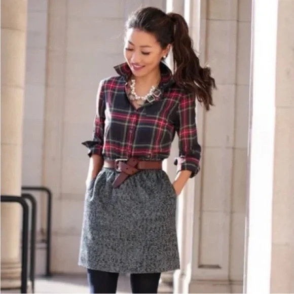J.Crew Herringbone Skirt - Picture 1 of 5